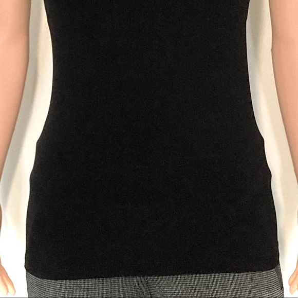 ❌SOLD❌XL•IVANKA TRUMP•SEXY BLACK BLOUSE W GOLD METAL NECK DETAIL• - Picture 4 of 5